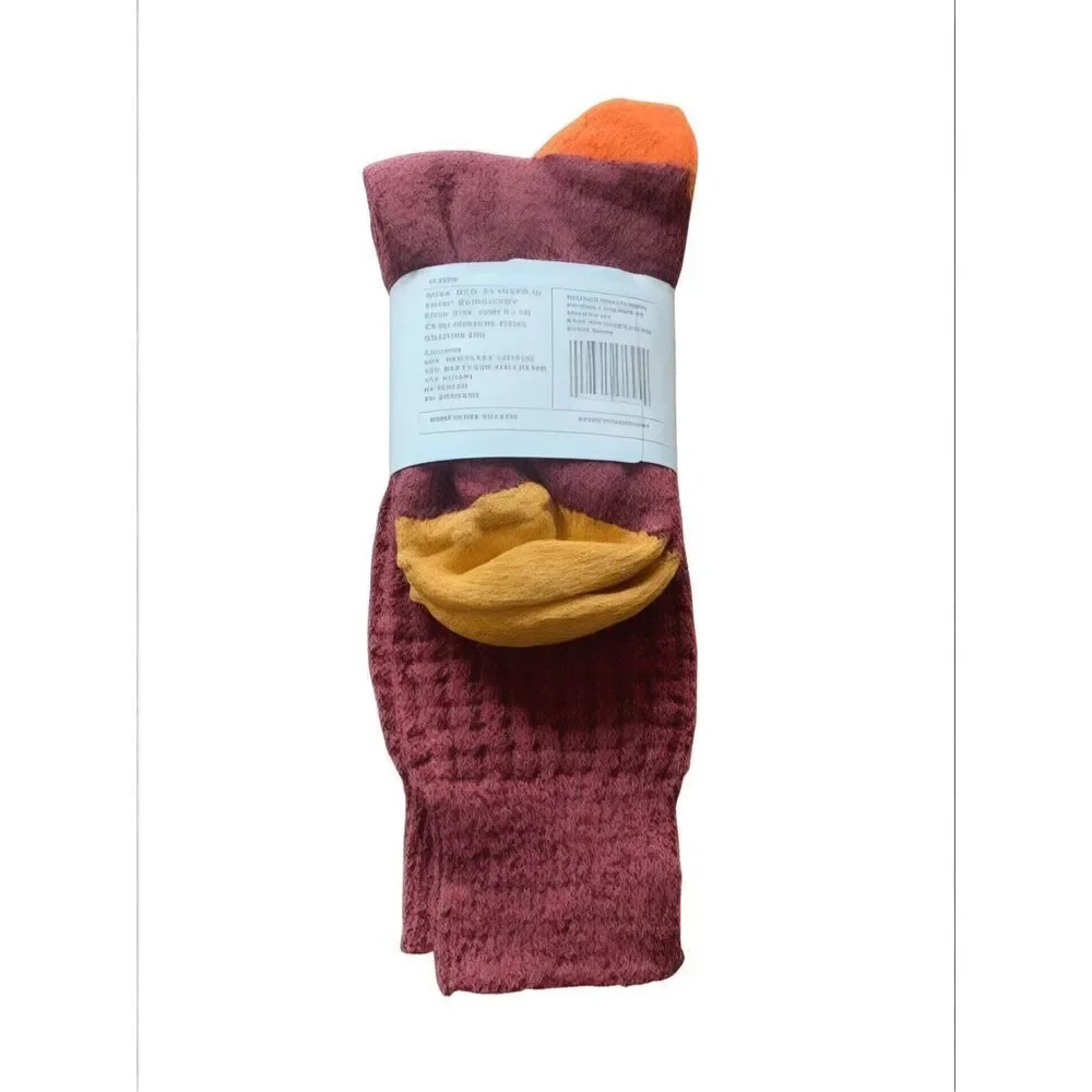 American Trench Maroon Waffle Knit Socks - Women’s 6-10 Cozy Eco-Friendly Socks